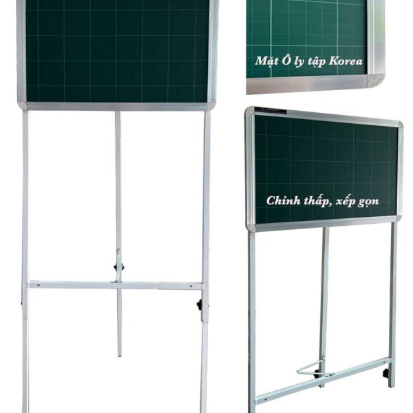 Bảng Phấn Flipchart 3 Chân 40x60cm - Bảng Đứng In Sẵn Ô Ly Tập, Hàng Hàn Quốc Chính Hãng