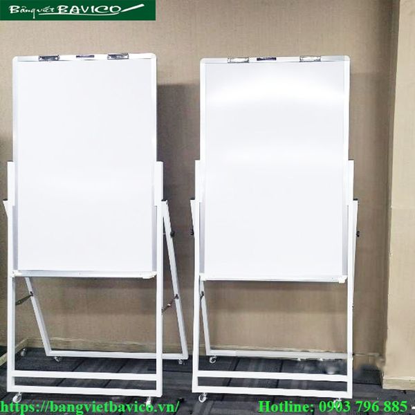 Bảng trắng di động 1 Bang Flipchart F3 viet but long Poly Taiwan KT100X60cm Kep giay