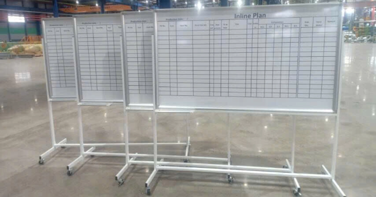 Bảng thông báo Mica trắng thiết kế theo yêu cầu 4 Bảng thông báo mica trắng có chân di động