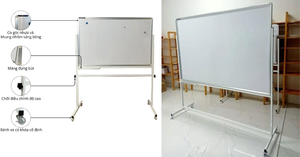 Bảng trắng có chân văn phòng dán di động chân chữ T