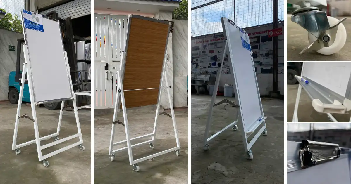 Bảng viết bút lông KT 60x100cm | Dạng chân Flipchart Xếp Gọn