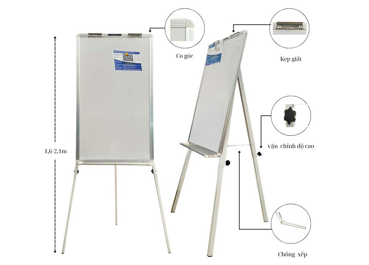 cấu tạo thông số bảng flipchart 3 chân 