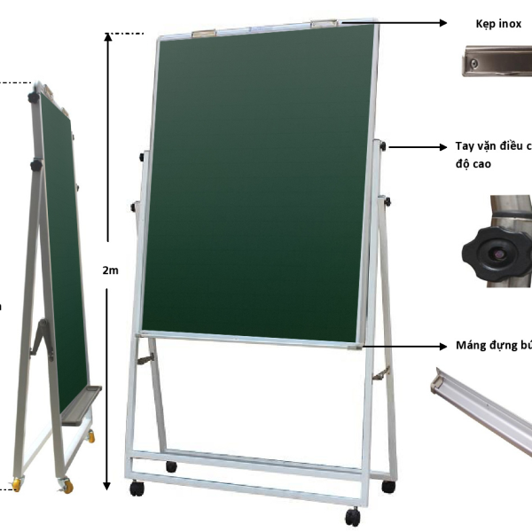 Bảng Flipchart viết phấn từ Hàn Quốc chân STD KT120x80cm