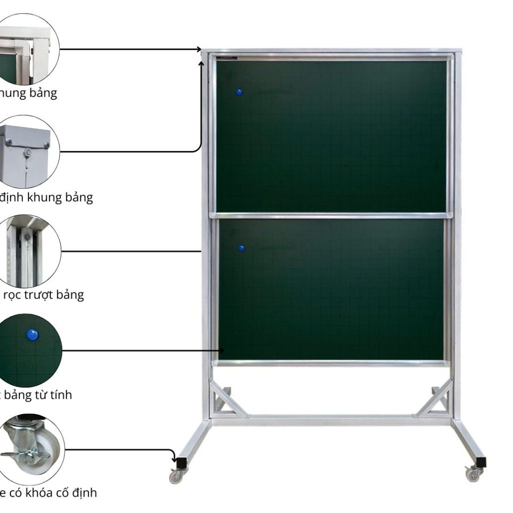 BT-DD - Bảng trượt đứng di động có từ