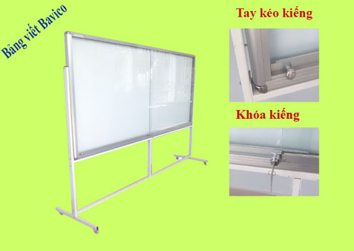 Bảng di động thông báo cửa kiếng gắn khóa KT 120x200cm (xem thêm các kích thước khác)