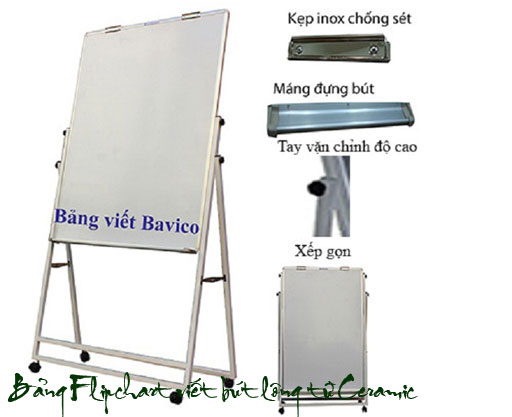 Bảng Flipchart viết bút lông Ceramic chân sắt sơn tĩnh điện kích thước 120x80cm (xem thêm các cỡ khác)