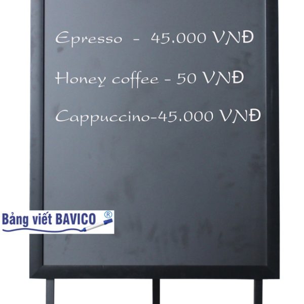 Bảng gỗ menu Cafe có chân một mặt KT60X80