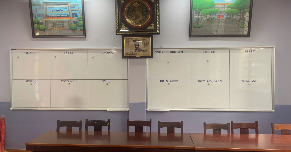 Bảng thông tin văn phòng và trường học có từ