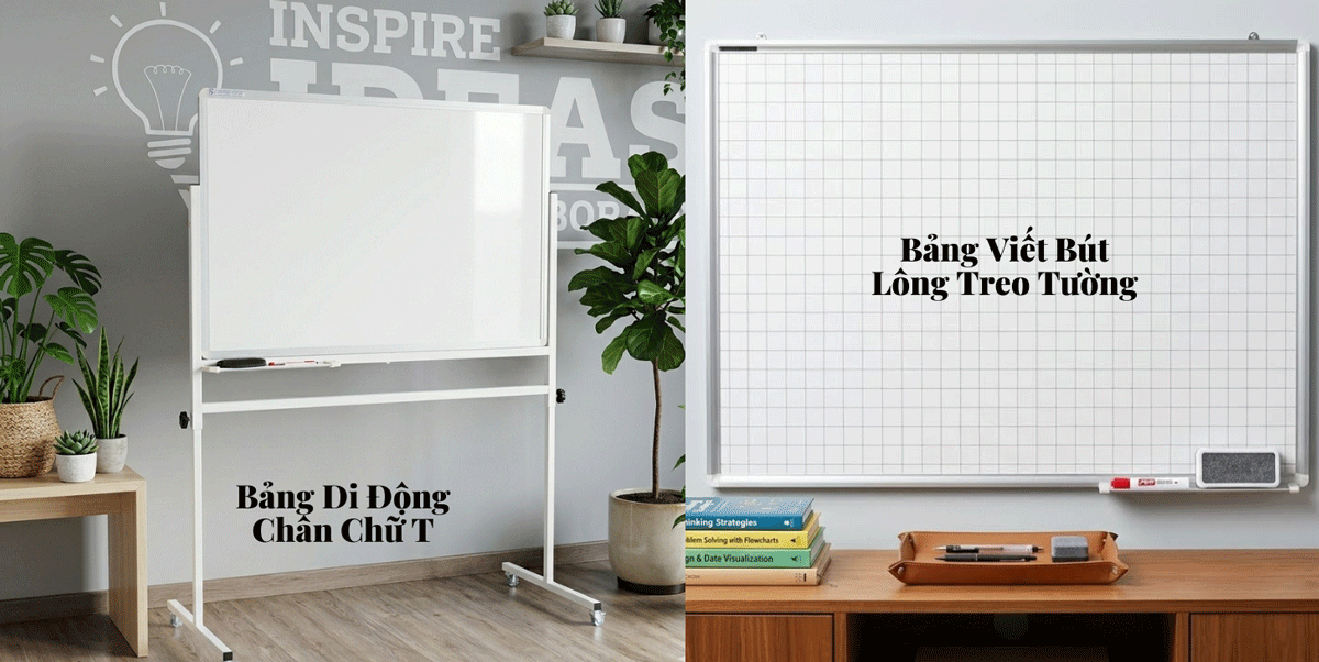 Bảng Viết Bút Lông cho học sinh có chân treo tường