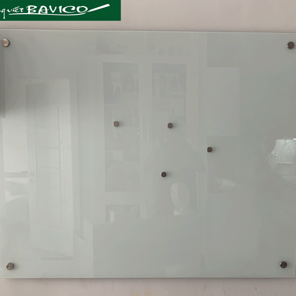 BKTCL - 5LYPP - Bảng kính từ cường lực 5ly ép PP trắng sữa KT60x100cm