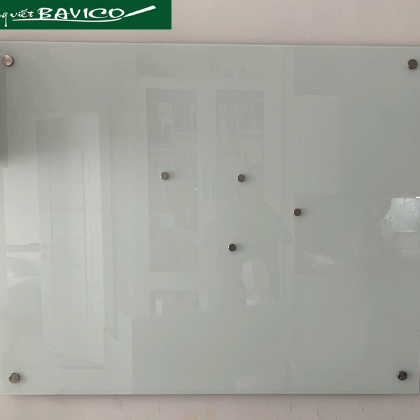 BKTCL - 5LYPP - Bảng kính từ cường lực 5ly ép PP trắng sữa KT60x100cm