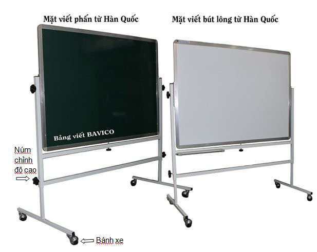 Bảng di động hai mặt viết phấn từ và bút lông từ Hàn Quốc KT 100x120cm - Ảnh 2