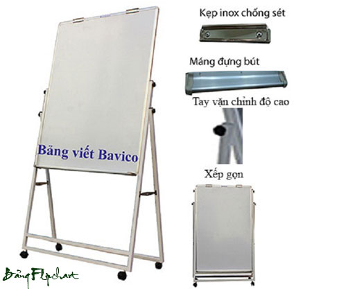 Bảng kẹp giấy A1 - Flipchart chân inox KT 60x100cm - Ảnh 3