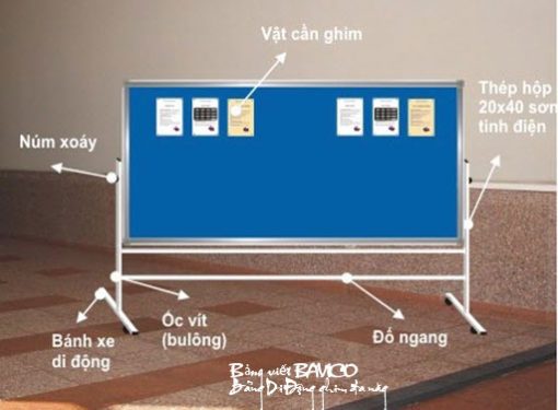 Bảng ghim di động kích thước 80x120cm (xem thêm các kích thước khác) - Ảnh 2