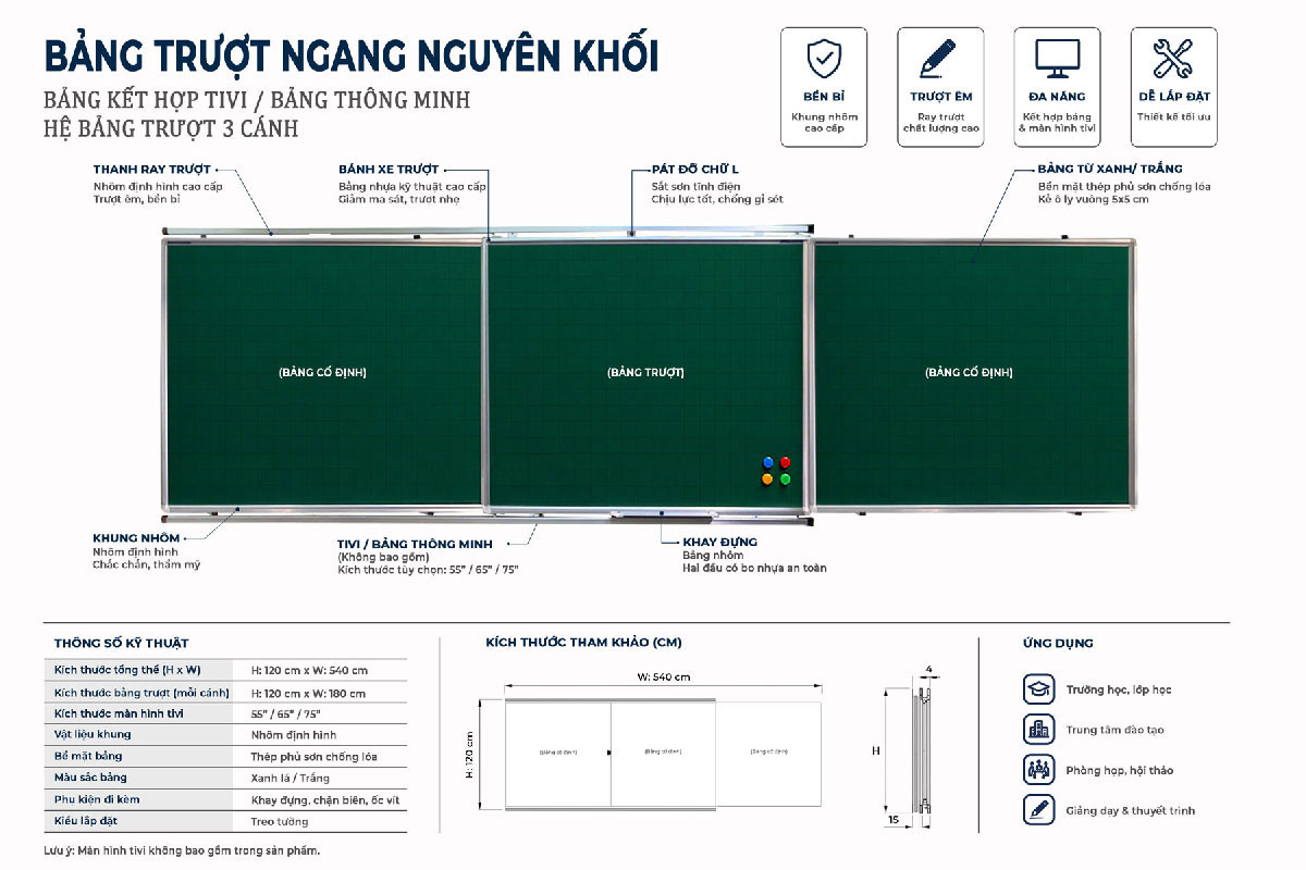 Sơ đồ bảng trượt ngang 2 tấm