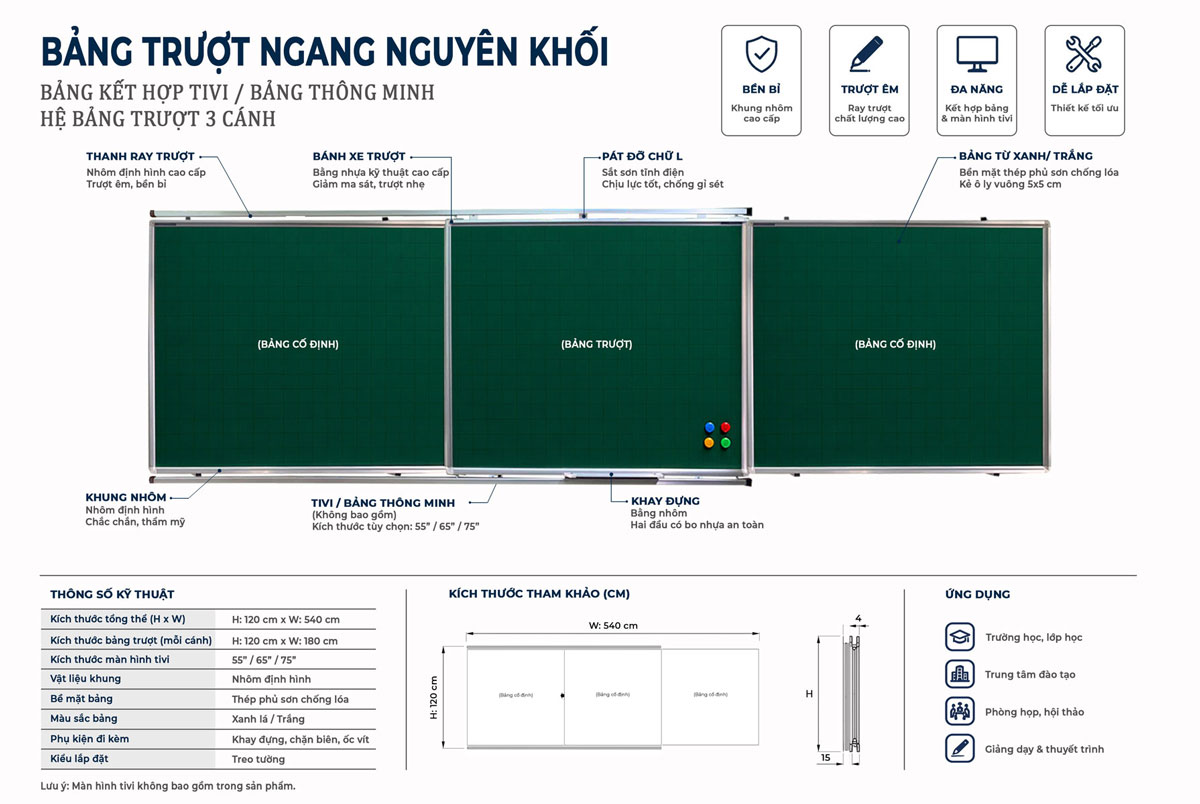 Bảng Trượt Ngang 3 Cánh 3 Sơ đồ bảng trượt ngang 3 cánh
