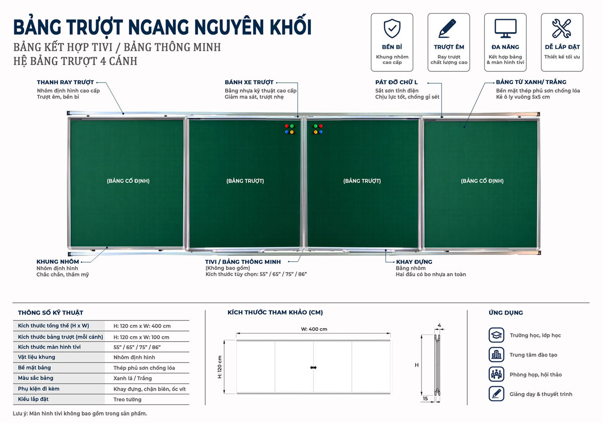 Bảng Trượt Ngang Thông Minh 5 Sơ đồ bảng trượt ngang thông minh 4 tấm