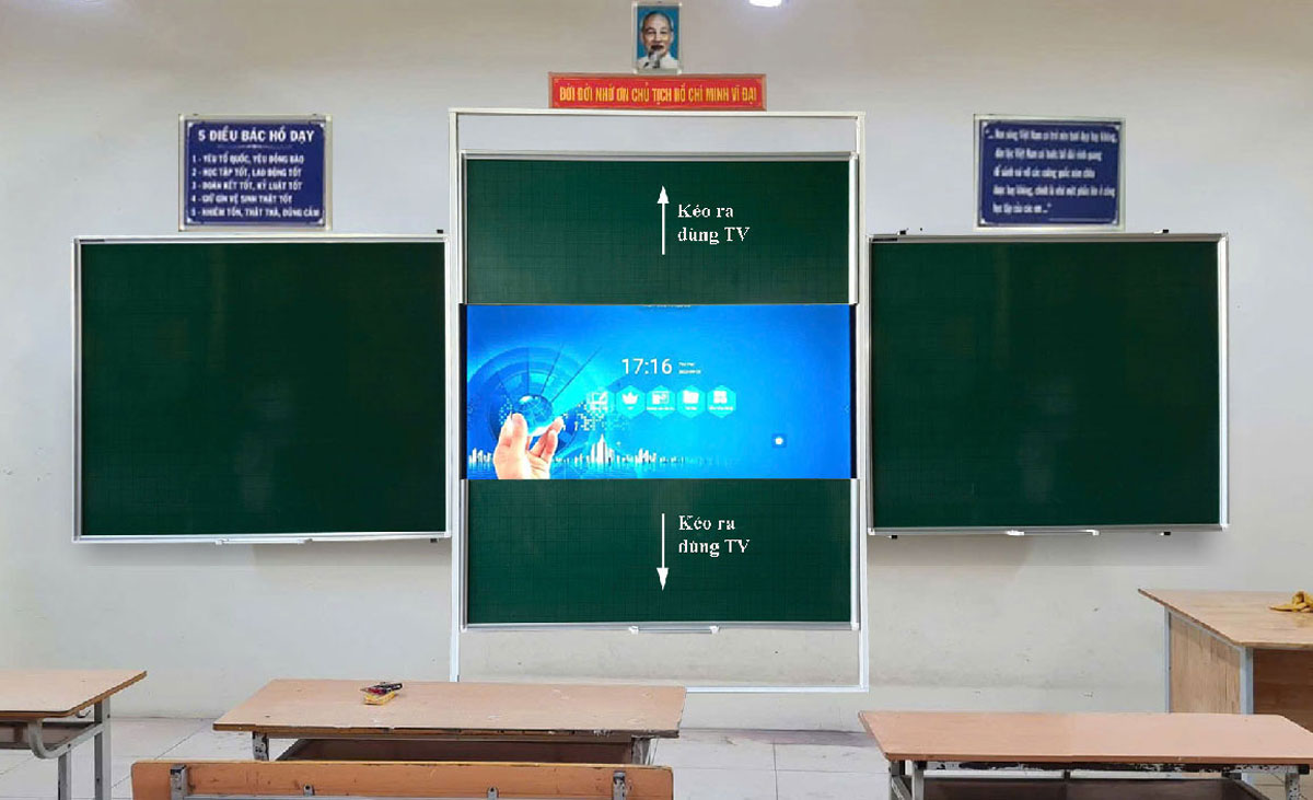 Bảng Trượt Dọc 4 Bảng trượt dọc phối hợp TV