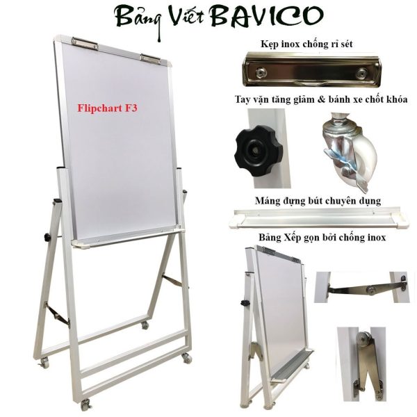 thông số các mẫu bảng trắng có chân xếp gọn Flipchart