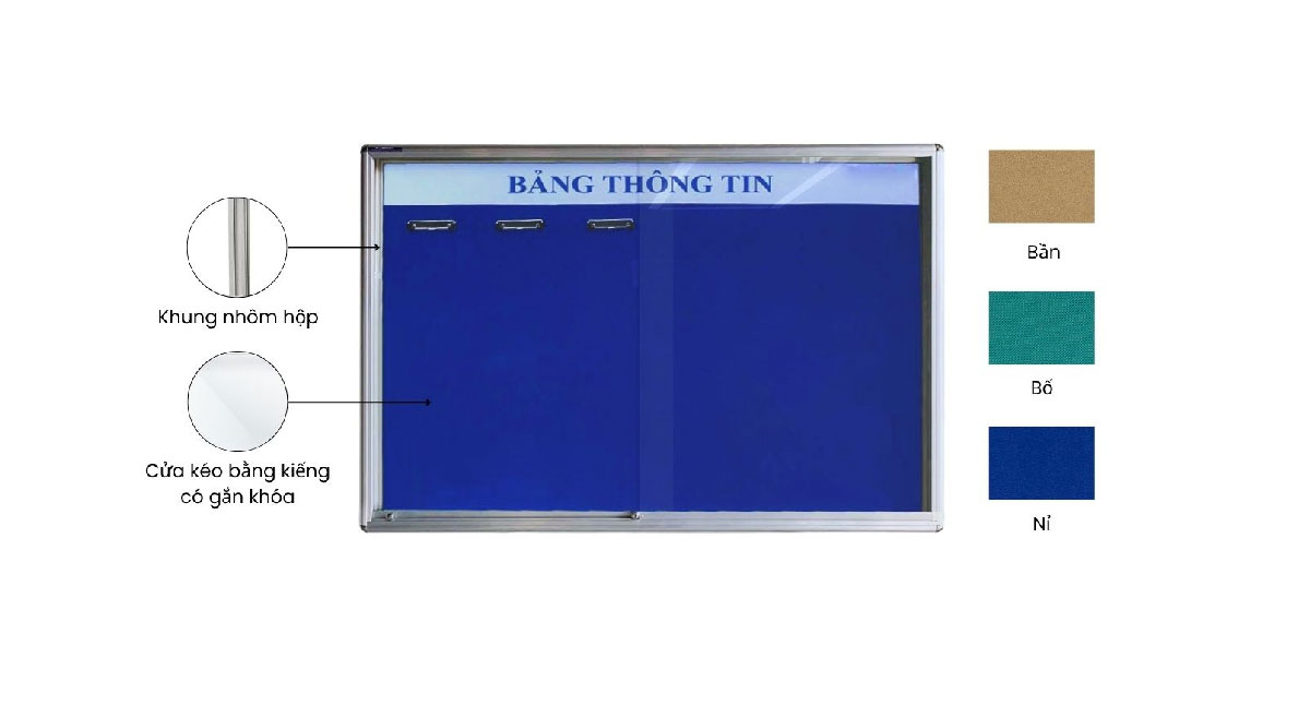 Bảng ghim ảnh có cửa kính treo tường
