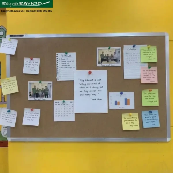 Bảng ghim khung nhôm treo tường