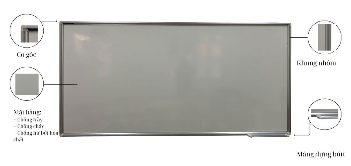 Bảng từ trắng treo tường ceramic BAVICO