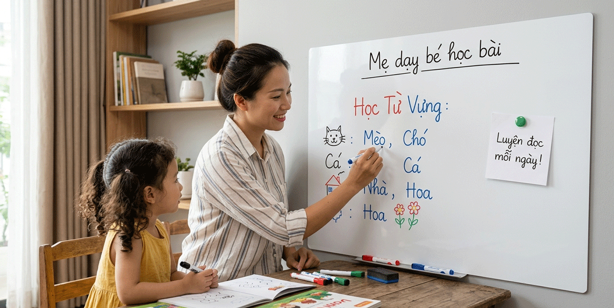 Bảng dán tường cho bé viết bút lông