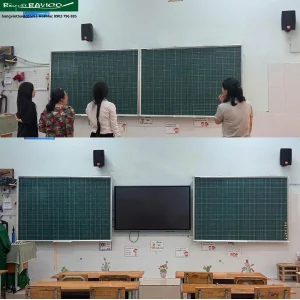 Mua bảng trượt 2 cánh giấu ray viết phấnkẻ ô ly tập cho trường học BAVICO chính hãng. Thiết kế thẩm mỹ, vận hành êm, chống lóa chuẩn học đường. Xem báo giá ngay!