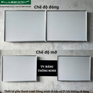 Bảng trượt ngang 2 cánh giấu khung kết hợp TV thế hệ mới / Chế độ mở