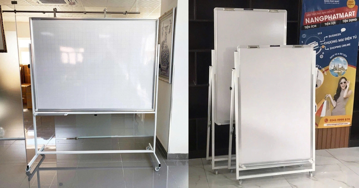 Bảng viết bút lông quận 2 bảng di động có bánh xe