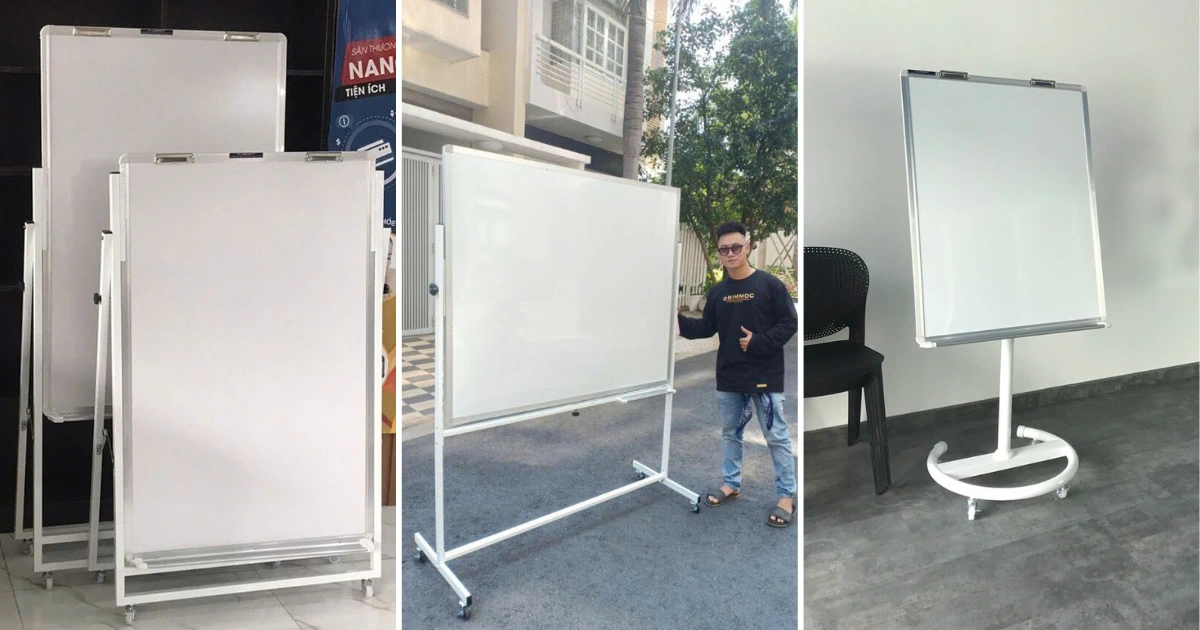 Bảng viết bút lông Quận 6 có chân di động có bánh xe