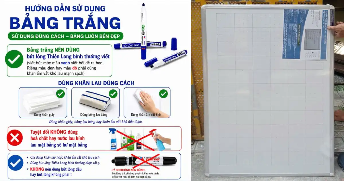 Hướng dẫn bảo quản và sử dụng bảng trắng viết bút lông Quận 3