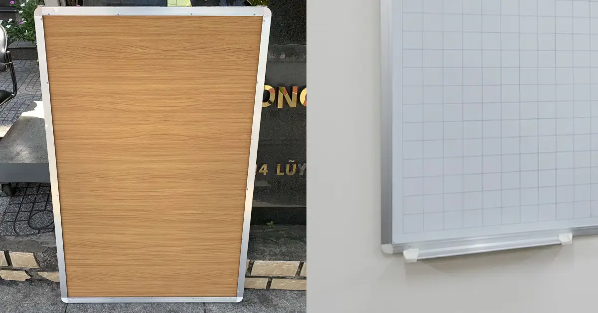 Mặt sau và khung nhôm bảng viết bút lông Quận 6