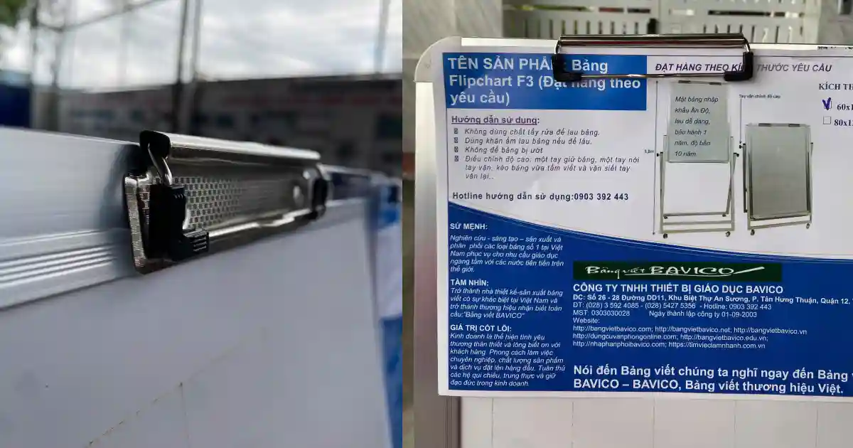 Kẹp giấy Inox bảng Flipchart