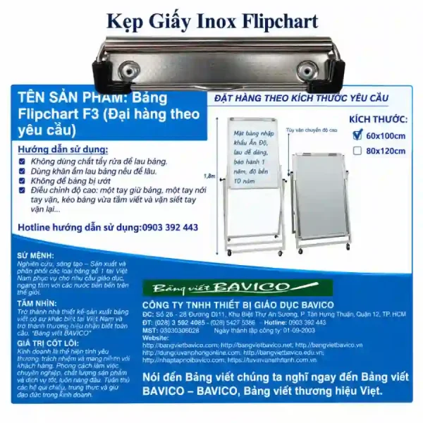 kẹp giấy inox flipchart